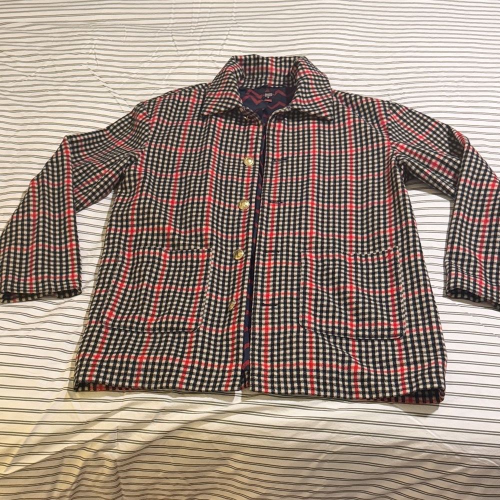 Rowing Blazers x Target Black and Red Plaid Wool Jacket